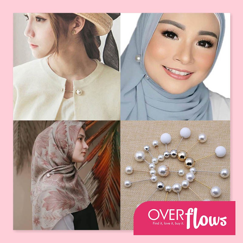 OVERFLOWS.ID  Tuspin Mutiara Bros Peniti Tusuk Hijab Pearl Korea