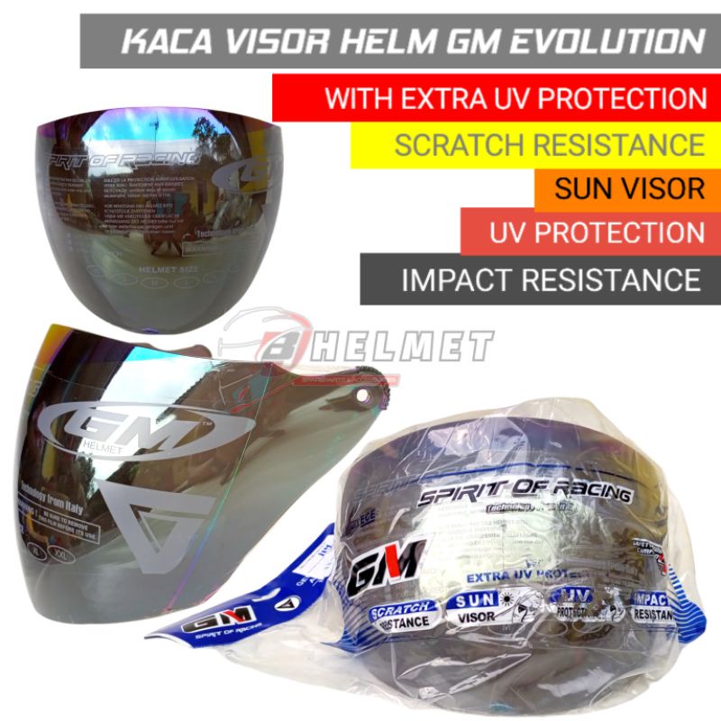 Kaca Helm Gm Evolution Half Face Original / Kaca Helm Gm Evo Ori