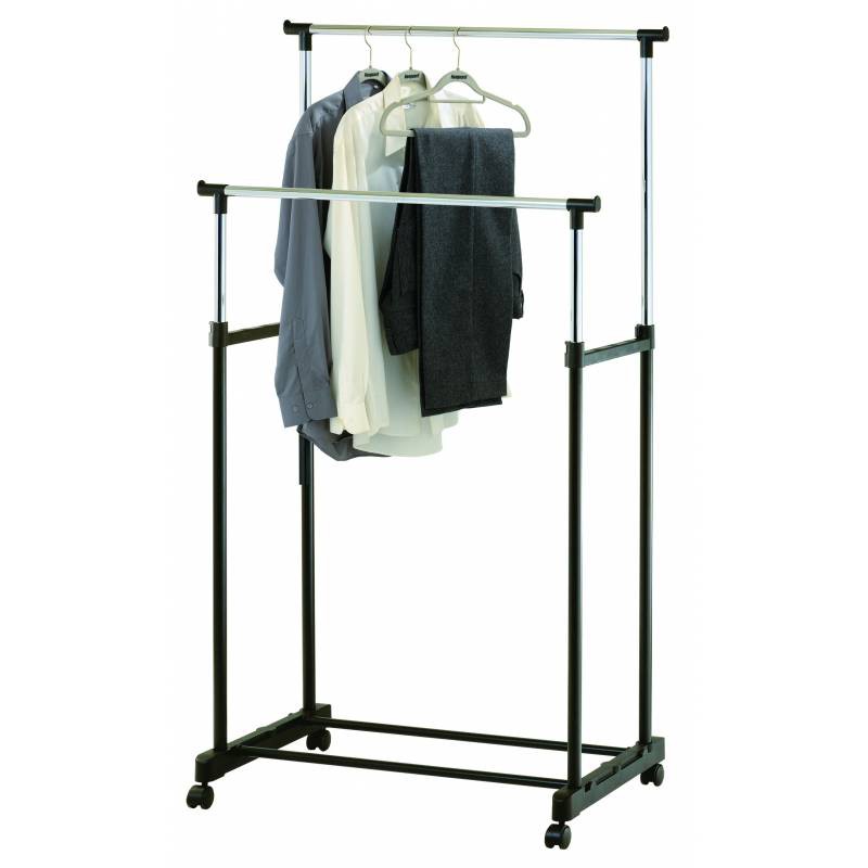 

JYSK Gantungan Baju Clothes Rail Double Gudme 84X42X167CM Black