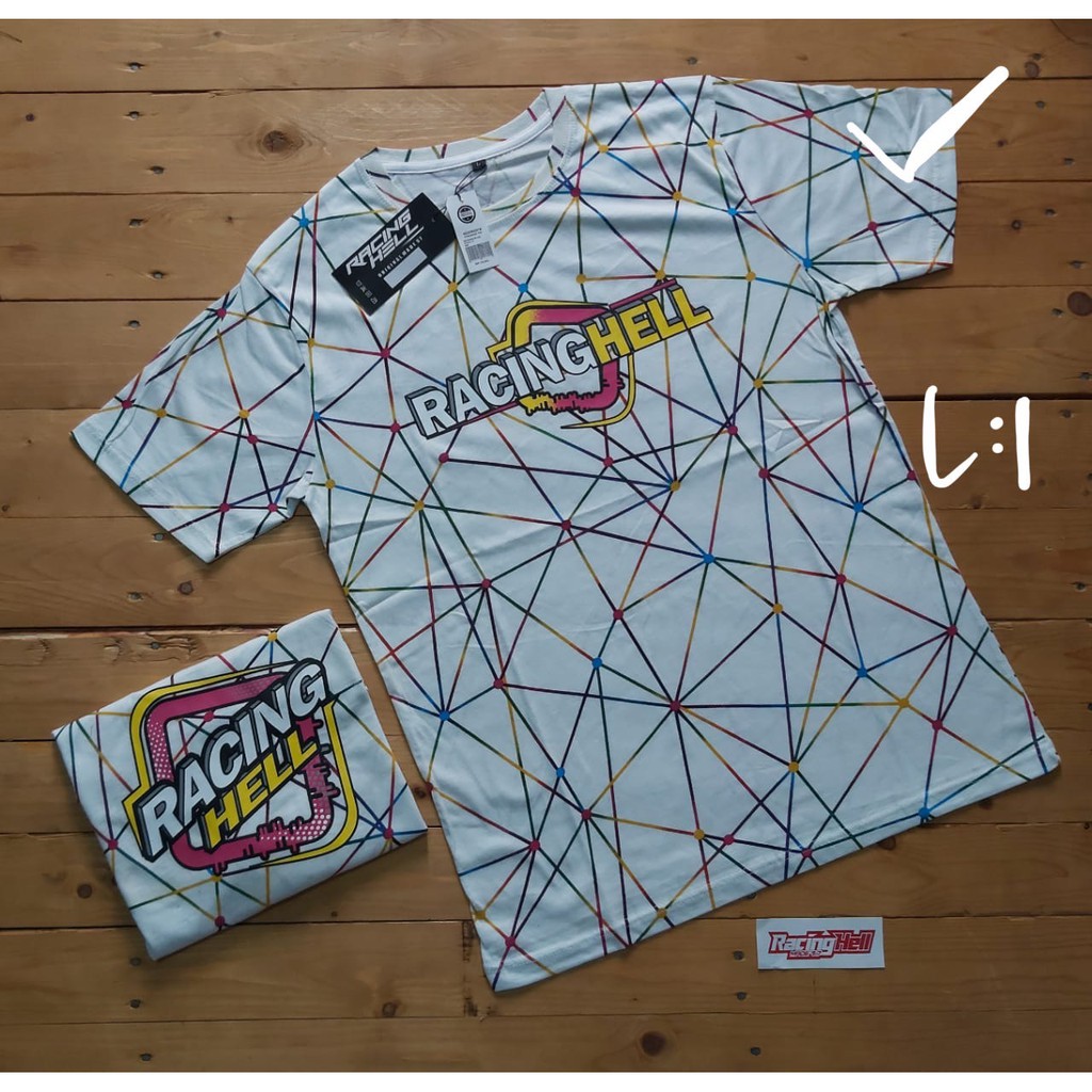 KAOS COWOK RACING HELL FULLPRINT PUTIH 30S