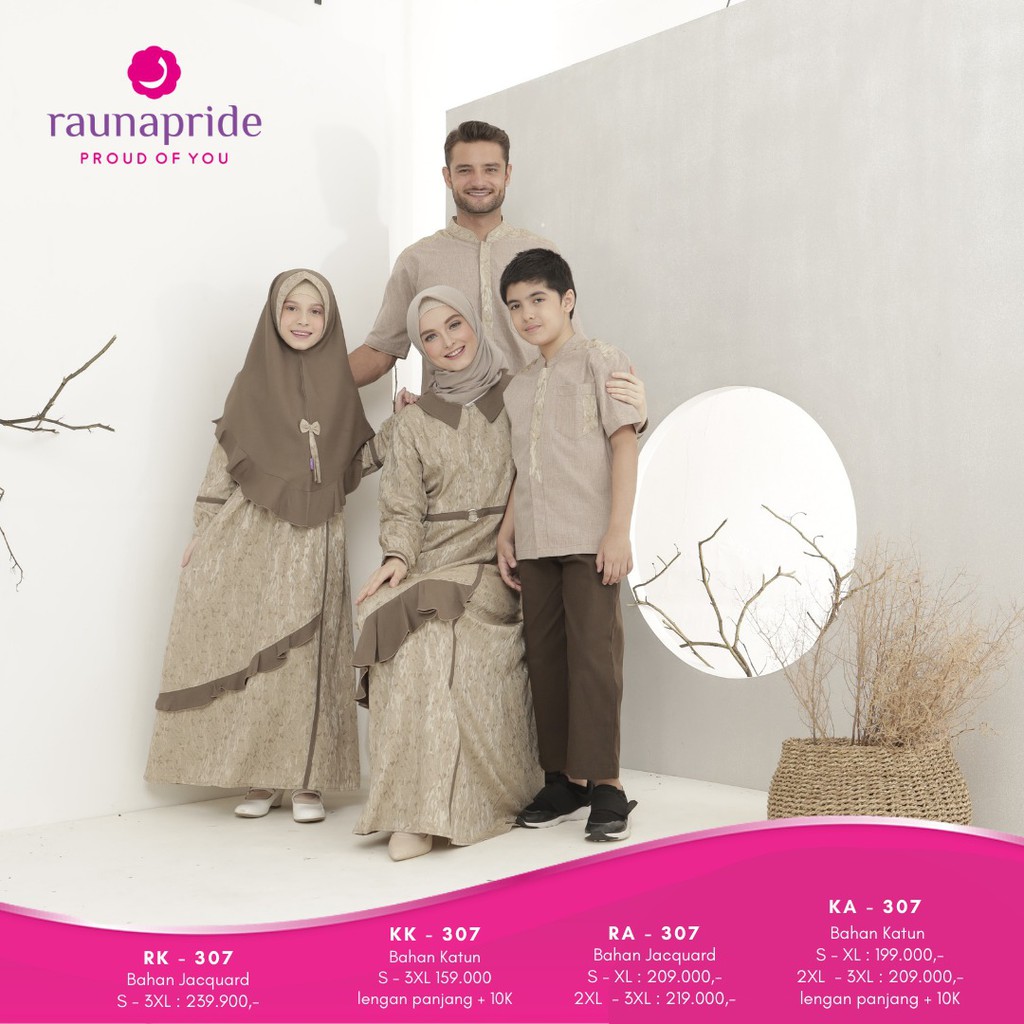 sarimbit keluarga rk kk ra ka 307 / baju muslim keluarga / baju couple / gamis dan koko keluarga