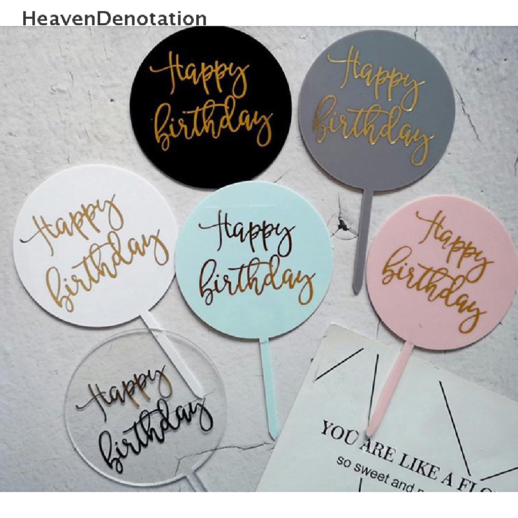 1pc Topper Kue Desain Happy Birthday Bahan Akrilik Untuk Dekorasi Pesta