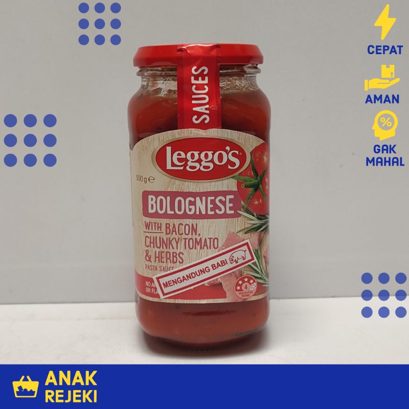 

Leggos Bolognese w/ Bacon Pasta Sauce 500gr - Saus Bolognaise Leggo's - Standar