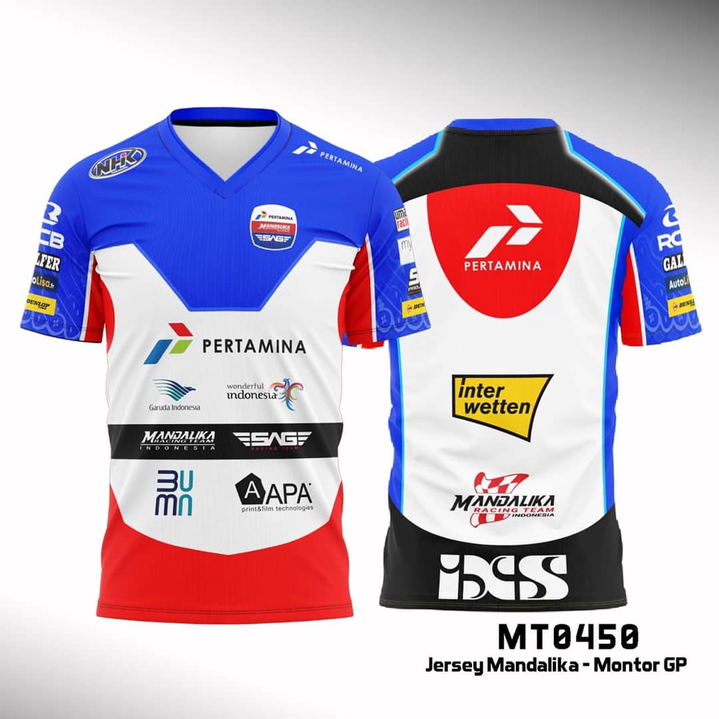 Kaos Jersey Fullprint Mandalika Moto GP Free Custom Ada Size Jumbo