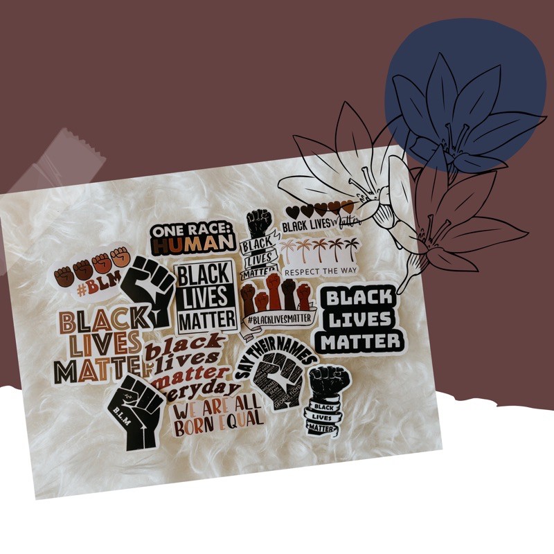 

Black Lives Matter Sticker set/Stiker untuk Laptop,Case,Hp,Scrapbook DIY