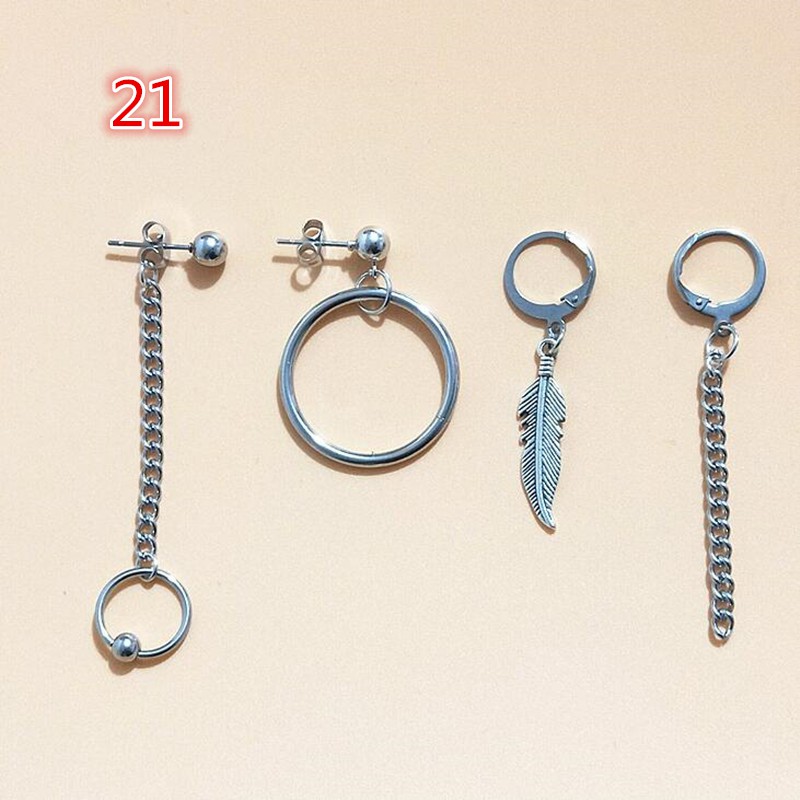 KPOP Set Anting Tusuk + Jepit Model Kpop BTS Ukuran 21-25