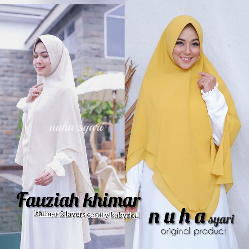 Khimar Fauziah ❤❤ ceruty baby doll two layers ori nuha syari