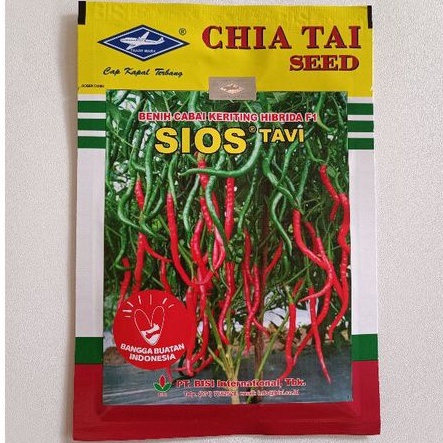 SIOS Tavi F1 Chia Tai Seed Cap Kapal Terbang Benih Cabe Merah Keriting Hibrida isi 10 gram