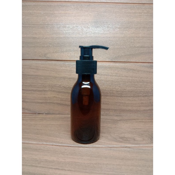 BOTOL 100ML PUMP KACA COKLAT AMBER