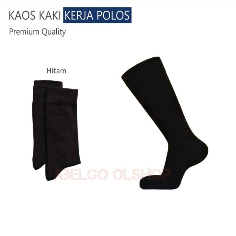 6 pasang- kaos kaki kerja hitam polos panjang/kaos kaki kantor