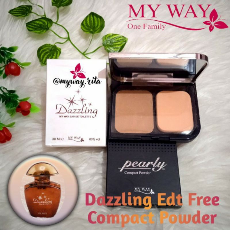Parfum Dazzling my way free compact powder pearly