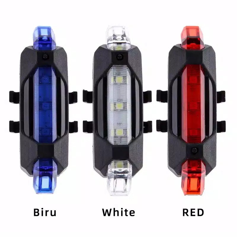 SUPER ONLINE  Lampu Led Belakang Sepeda LED USB Rechargeable Anti Air