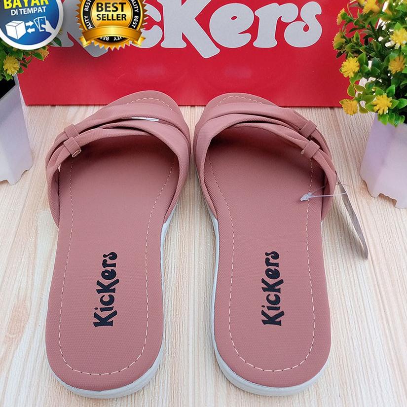 Wow Murah Meriah.. PROMO 4.4 MEGA SALE  SANDAL WANITA DEWASA SLOP KICKERS SALEM EMPUK NYAMAN DIPAKAI