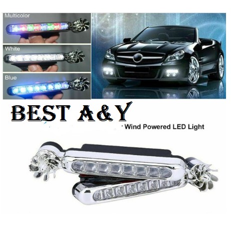 LED Lamp Kipas Fan DRL Mobil Motor Tenaga Angin Fog Lamp Power Grille