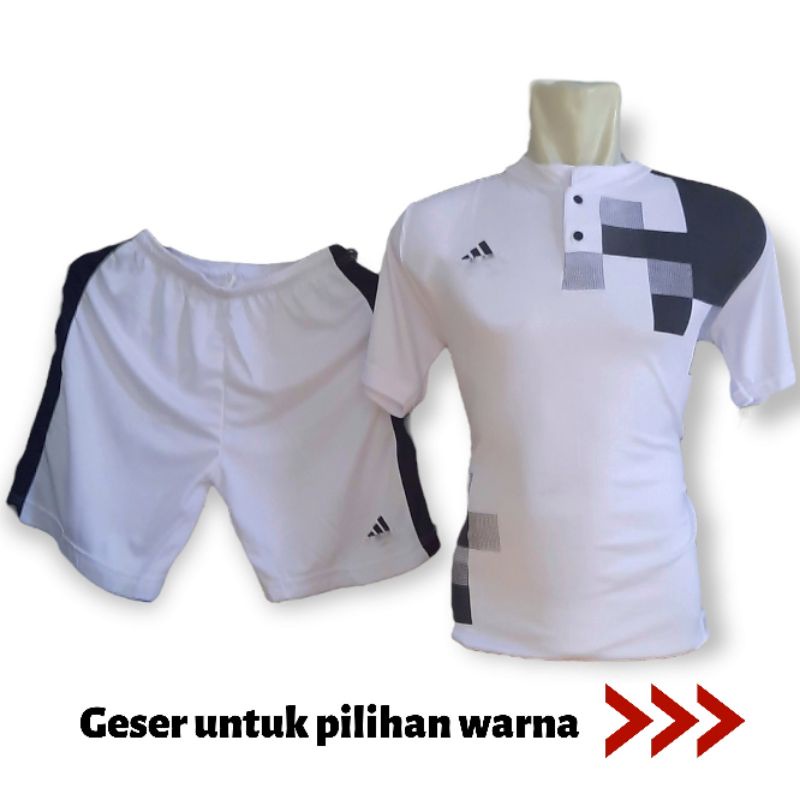 Jersey futsal kancing dewasa Setelan baju dan celana kaos sepak bola Murah terbaik bahan Dryfit warn