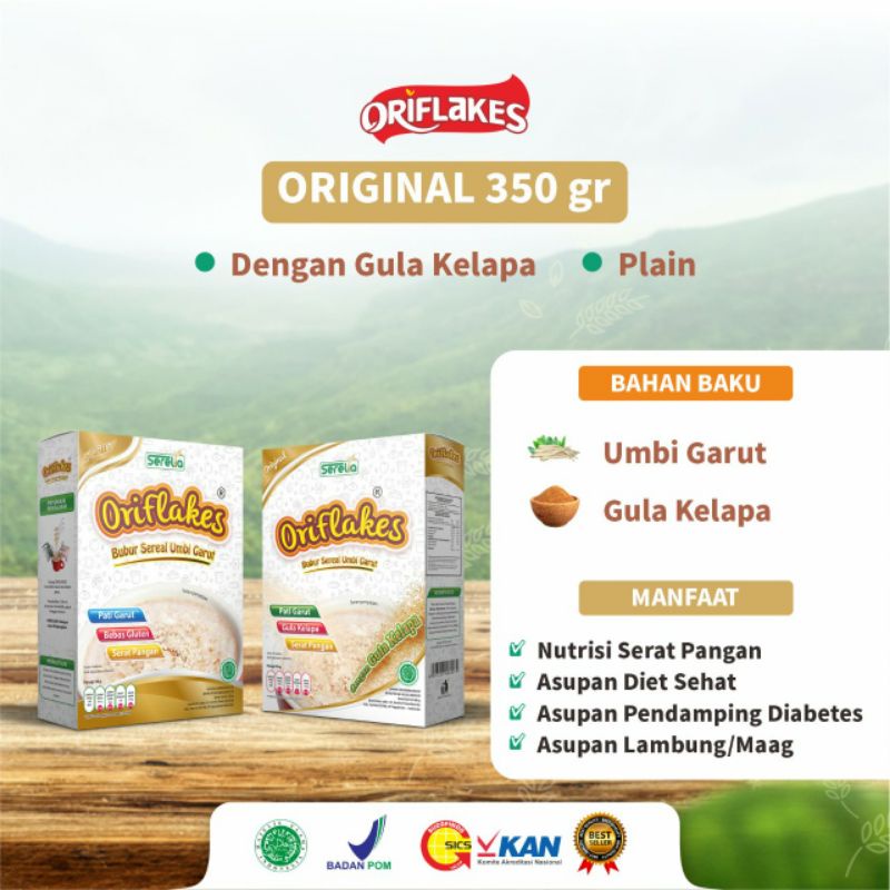 Oriflakes Sereal Umbi Garut 350 Gram All Varian-Gastro-Original-Low IG-Slim