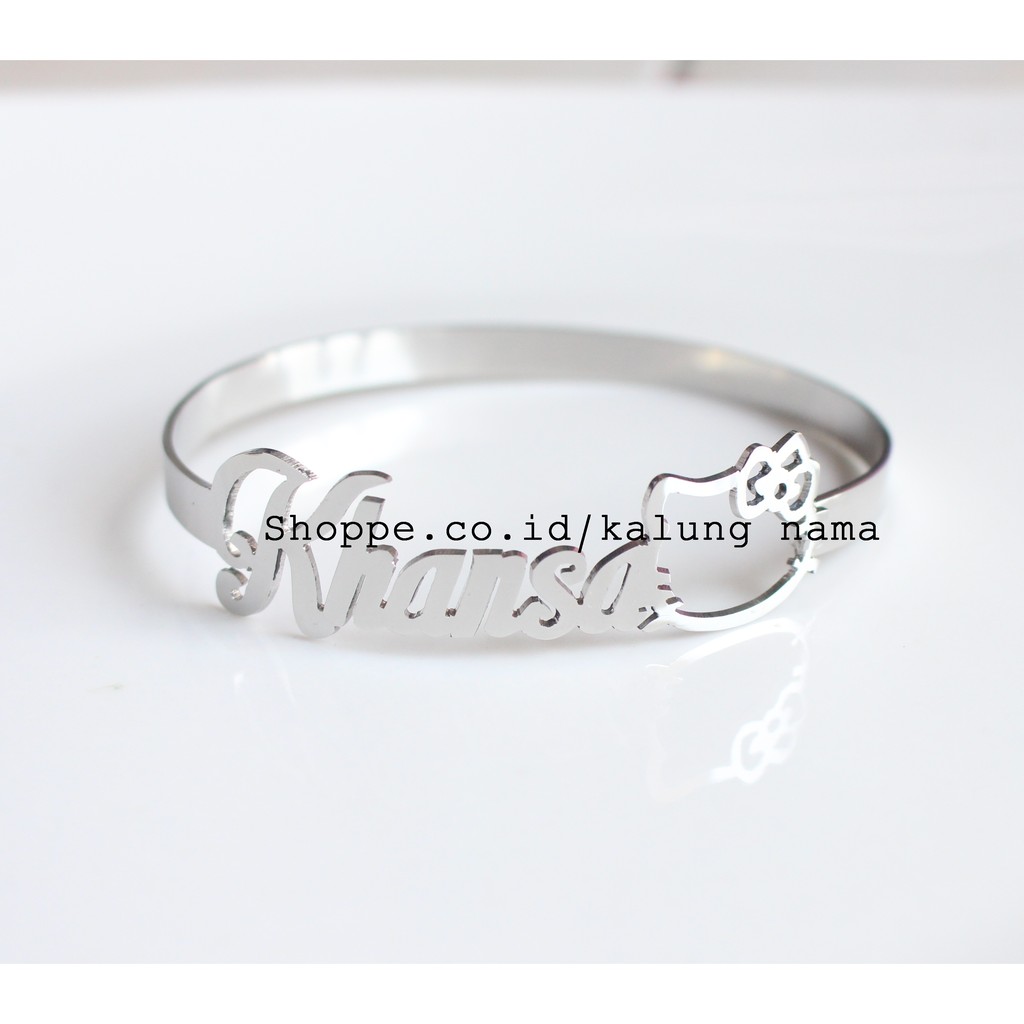 Gelang nama monel hellokitty/Perhiasan monel