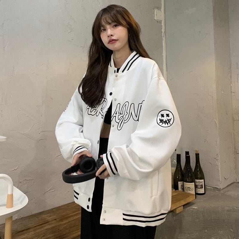 ARAJNP JAKET BASEBAL WANITA OVERSIZE / JAKET VARSITY WANITA KOREA / JAKET BOMBER