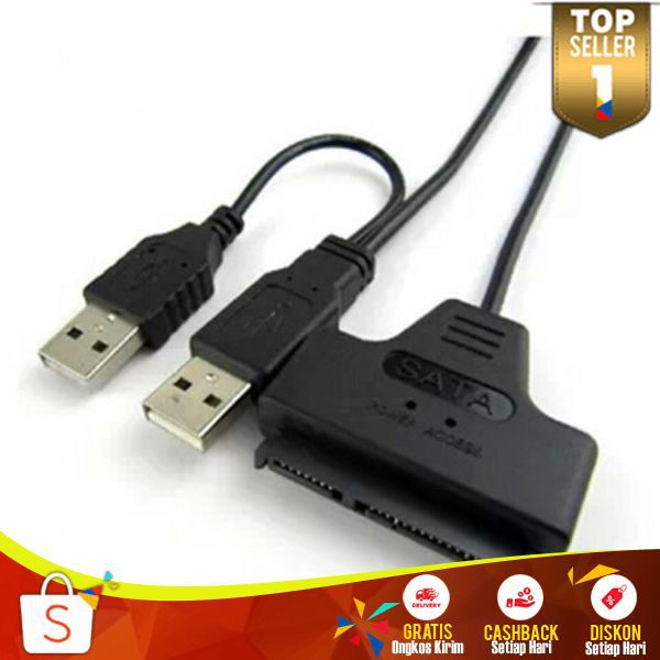 Sata to USB 2.0 HDD Cepat SSD Adapter Mudah Digunakan Alat Penghubung HDD 2.5inch ke Komputer