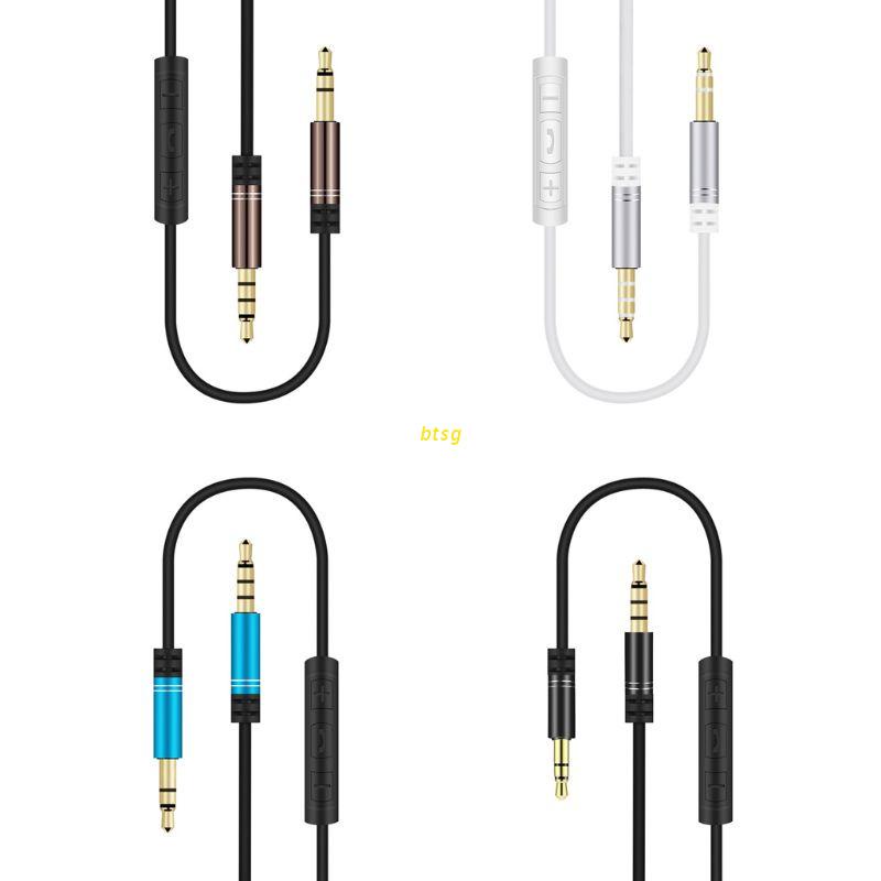 Btsg Kabel Audio Stereo Aux 3.5mm Jack 1.2m Dengan Mic Speakerphone