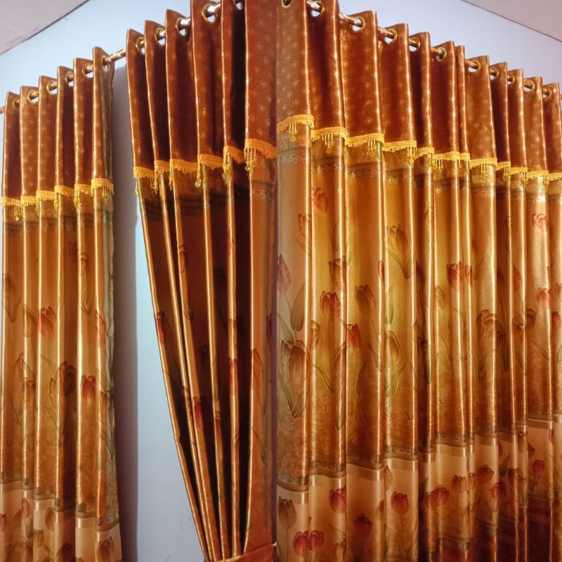 BISA COD BAYAR DI TEMPAT / gordeng blackout super tebal gordeng jendela kamar gordeng pintu kamar gorden pintu gorden jendela tirai jendela tirai pintu hordeng jendela kamar hordeng pintu kamar gorden jendela panjang gorden minimalis-gold