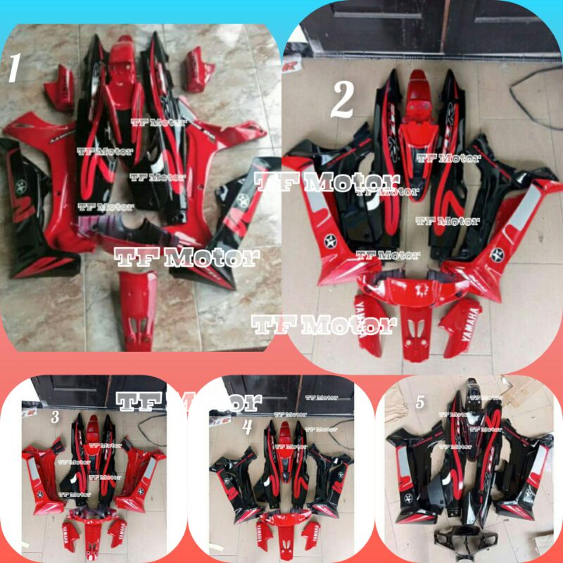 COVER FULL SET BODY BODI HALUS FIZR F1ZR WARNA HITAM MERAH