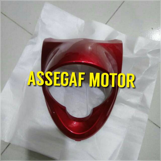 COVER BATOK LAMPU DEPAN FINO KARBU MERAH ORIGINAL YGP