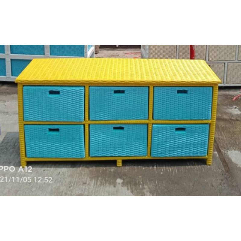 lemari laci rotan sintetis