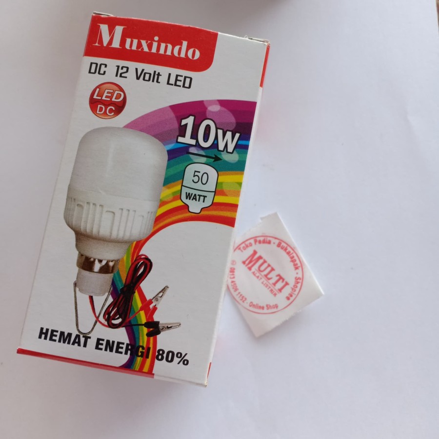 Lampu Led Aki DC 12 Volt tabung 10W lampu dc jepit aki