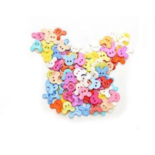 Kancing Acrylic Dua Lubang - Bentuk Mickey (10pcs)