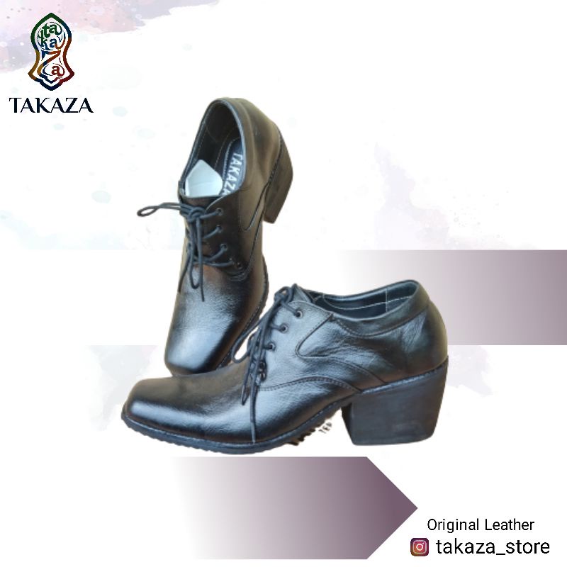 TAKAZA | Sepatu Pria Kantoran Hak Tinggi 7cm Bahan Kulit Sapi Premium