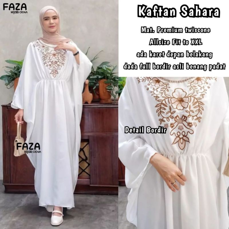 KAFTAN SAHARA BAHAN PREMIUM TWISCONE FULL BORDIR ASLI BENANG PADAT ORI BY FAZA / ALANA KAFTAN ORI BY