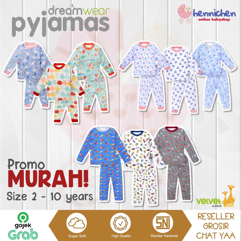 PROMO 7.7 MURAH Velvet Junior Piyama DREAMWEAR Big Size BRIGHTFUL / PARADE OF JOY / COTTON CANDY 2 3 4 5 6 7 8 9 10  Setelan Baju Tidur Anak PART 3