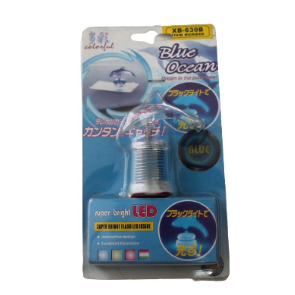 Pajangan Dashboard Mobil LED Dolphin Lumba-lumba Goyang Blue