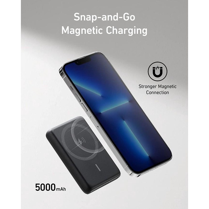 Anker Wireless Powerbank Magsafe Powercore Magnetic 5000Mah 10W Iphone