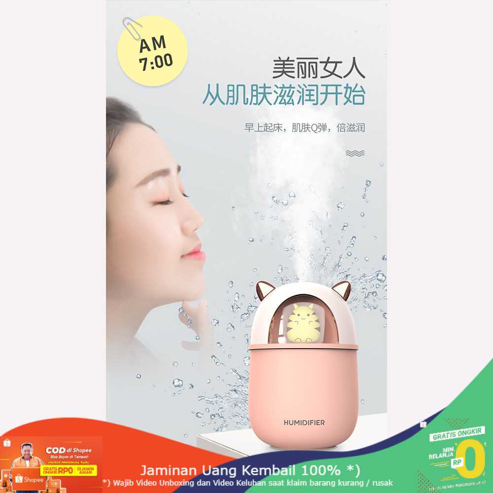 (BISA COD) RVOSTR HFER Mini Air Humidifier Aromatherapy Oil Diffuser USB Cute Cat - A108