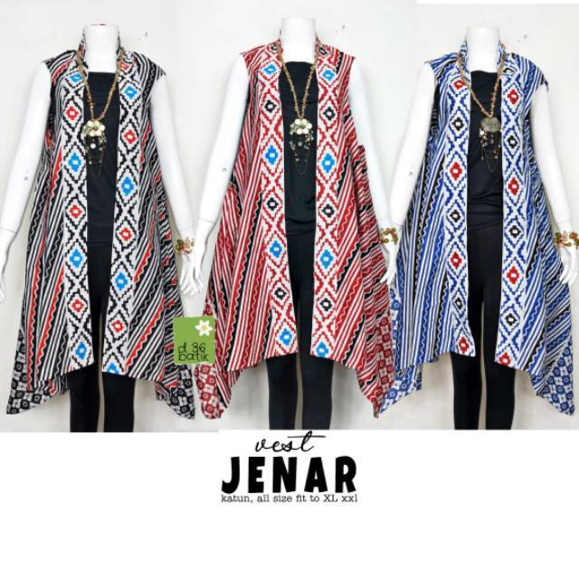 Vest jenar motif tenun songket