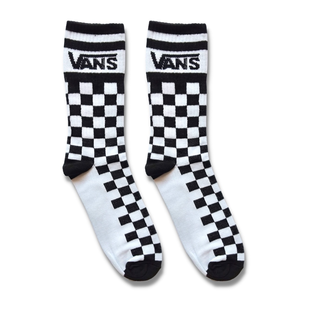 Kaos Kaki Oldschool - Kaos Kaki Motif Vans Catur Putih - The Muds Official