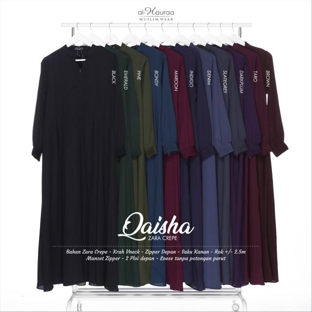 Gamis Qaisha Al Hauraa Dark Plum M