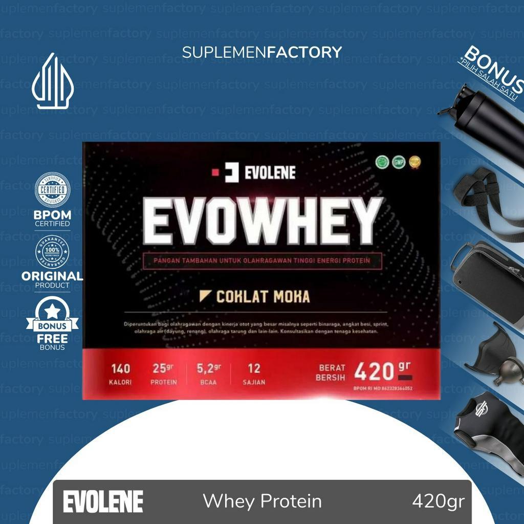 Evolene Evowhey 420 Gram 12 Sachet Whey Protein Evo Whey