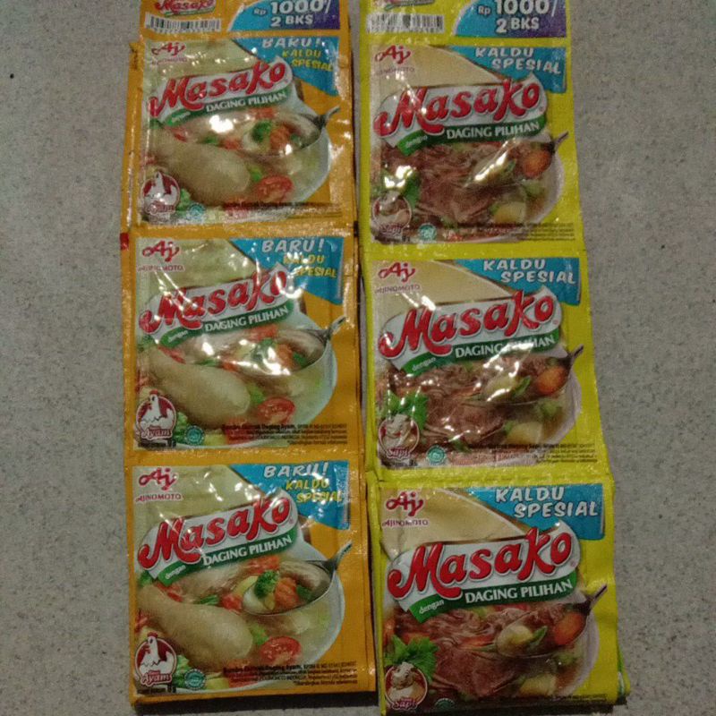 

Masako ayam/sapi renteng 9 gr isi 12 biji