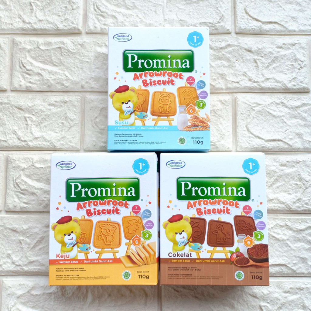 Promina Arrowroot Biscuit 110gr Biskuit Snack Cemilan Makanan Mpasi Bayi Anak usia 1 tahun ke atas