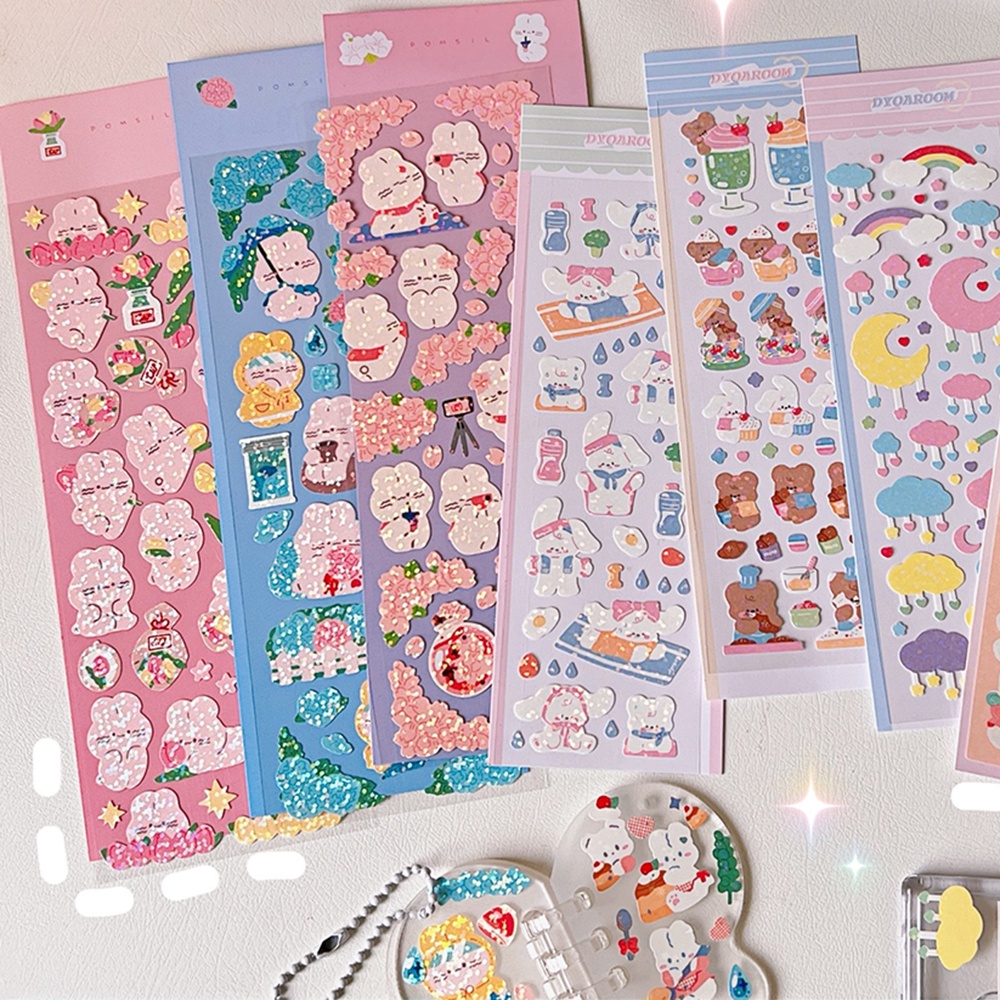 Gantungan Kunci Bentuk Bintang Kecil Bahan Akrilik Bening Dengan Stiker Untuk Aksesoris Tas