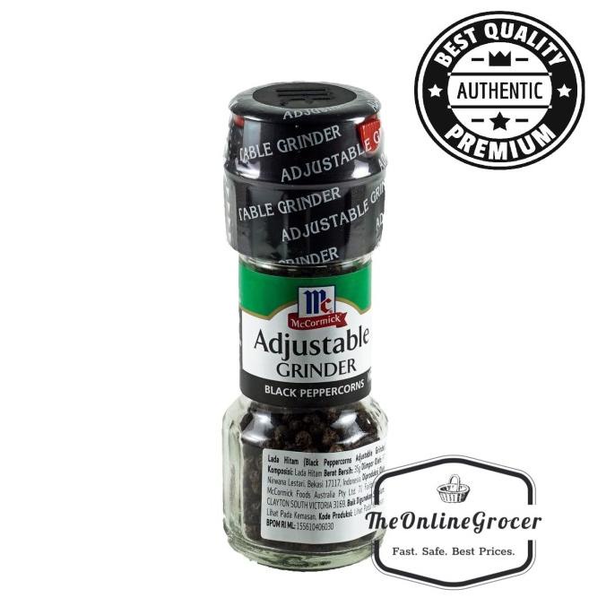 

McCormick Black Peppercorns With Adjustable Grinder 35gr - Merica