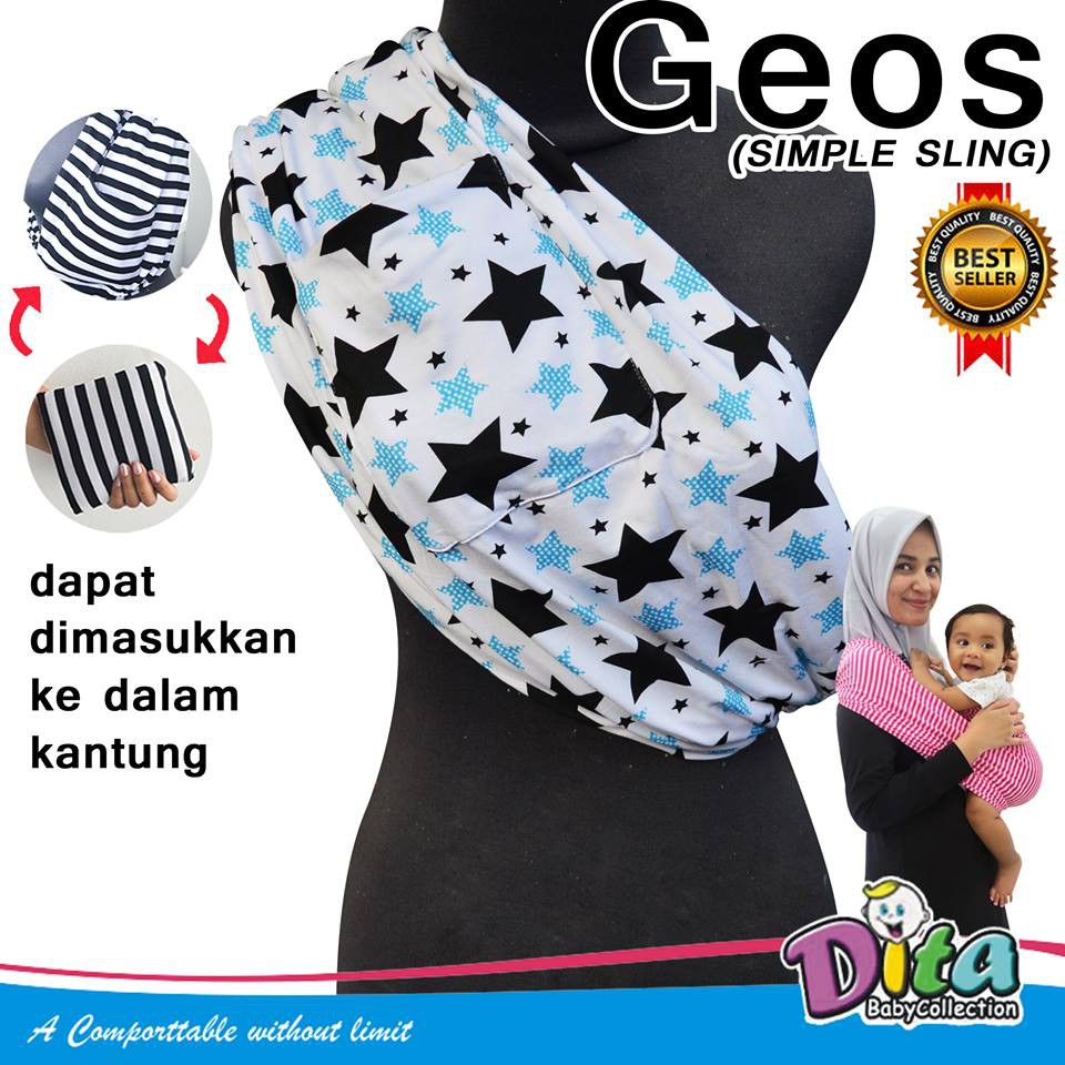 BISA TUKAR SIZE GEOS 1LAPIS MOTIF, GENDONGAN KAOS MOTIF DITA  GENDONGAN SAMPING GEOS BABY