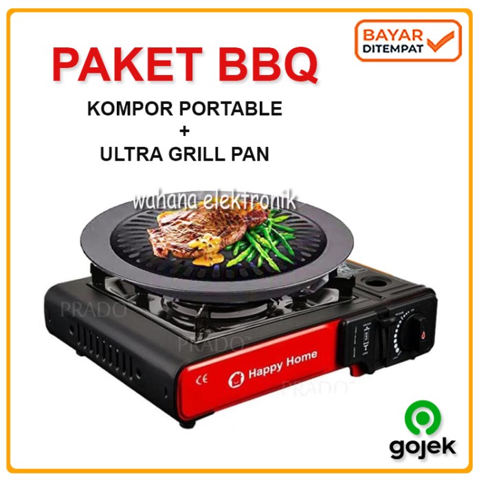 PAKET BARBEQUE/BBQ SET KOMPOR PORTABLE + BBQ ULTRA GRILL PAN