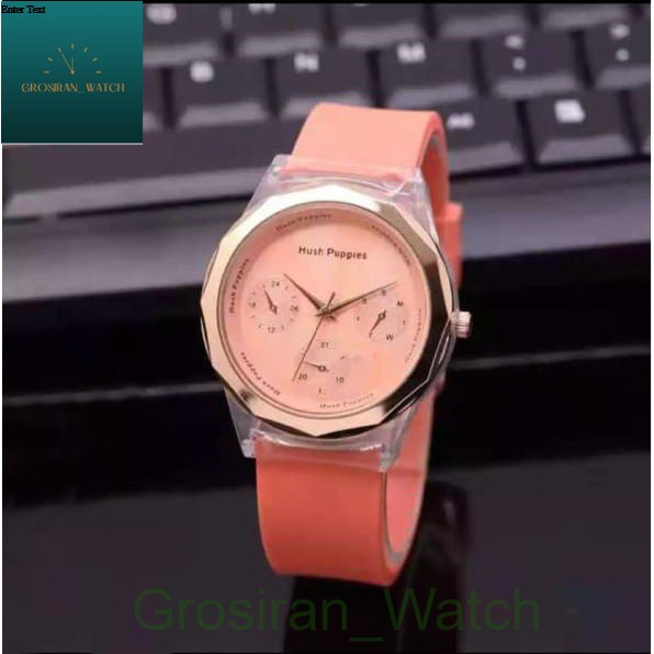 JAM TANGAN WANITA ELEGAN TERBARU 2021 HUSH PUPPIES OVAL BULAT CRONO OFF HIASAN HP-175 [G_W]