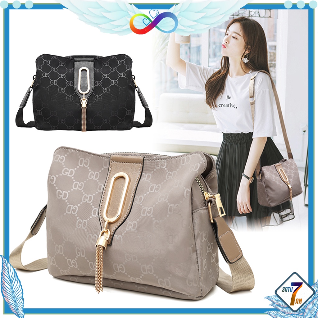 Satu7an T231 Tas Selempang Wanita Shoulder Bag Fashion Korea Style Tas Bahu Kasual Tas Import Sling Bag Kain Oxford