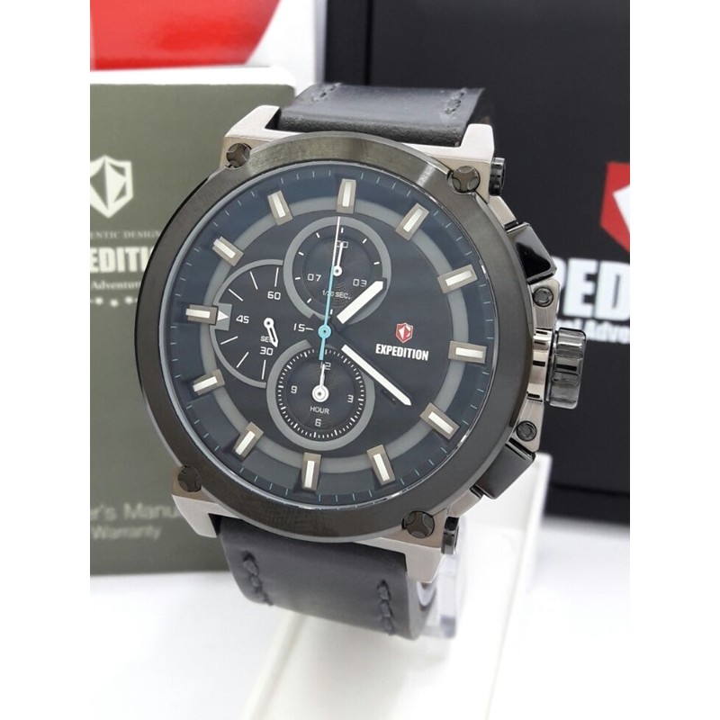 Jam Tangan Pria Expedition E 6612 M BLGYBE Original Kulit