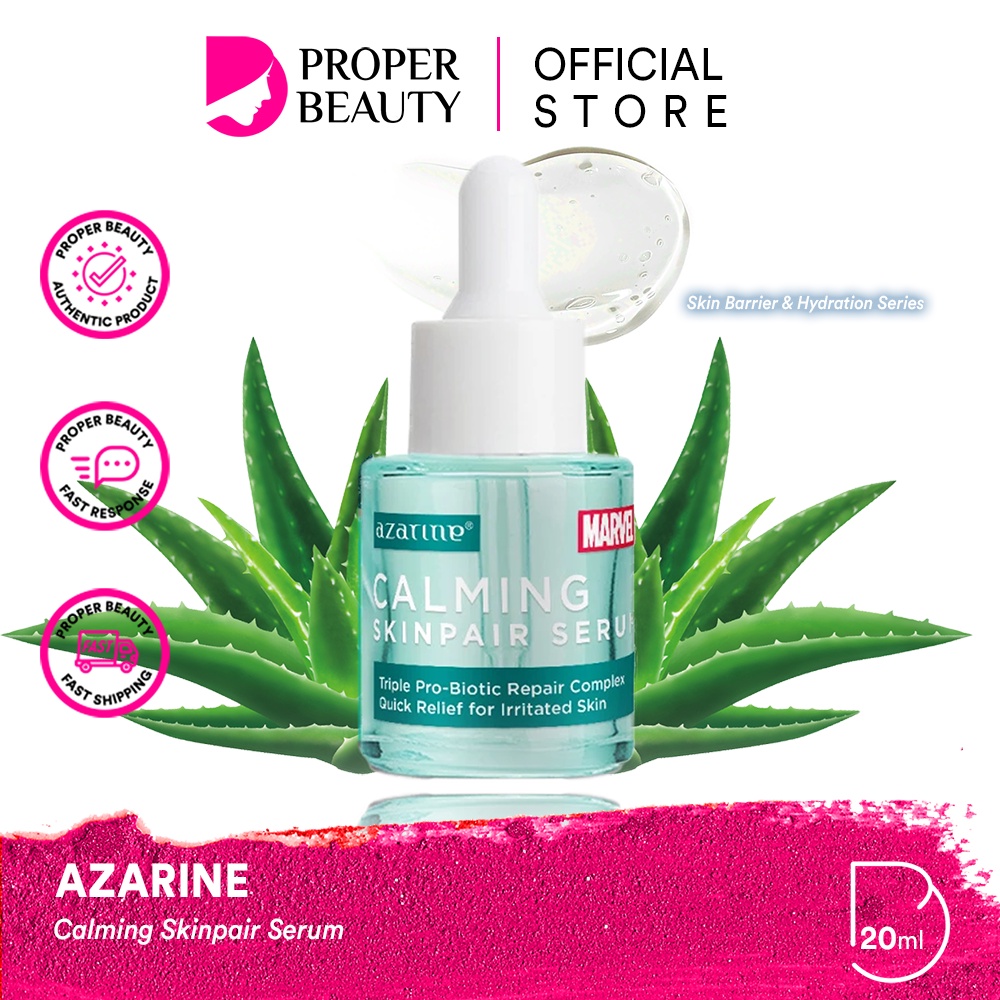 AZARINE Calming Skinpair Serum Indonesia / Skin Barrier &amp; Hydration Series 20ml / Pelembab Wajah / Superhero Marvel Edition / Skincare Face Care Facial Wash Foam Micellar Toner Essence Mist Day Night Eye Cream Sunscreen Mask Moisturizer / Paket Lengkap